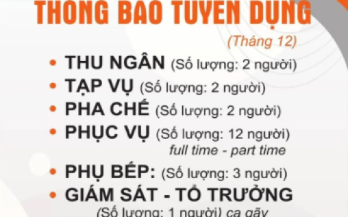 TUYỂN DỤNG THÁNG 2 /2025