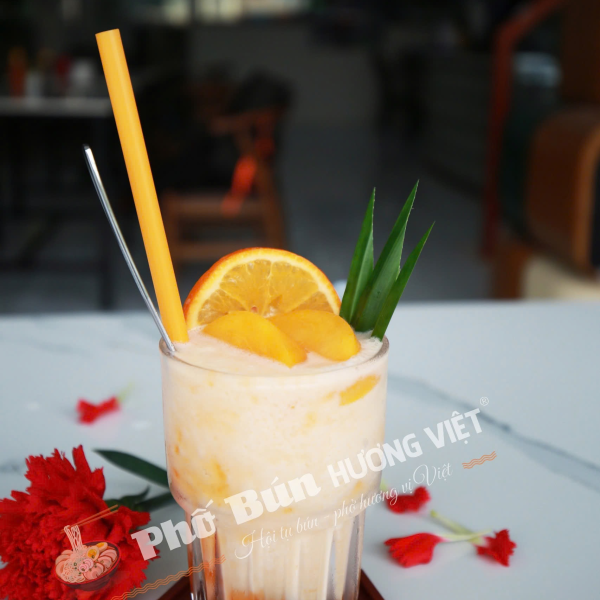 Sinh tố cam đào